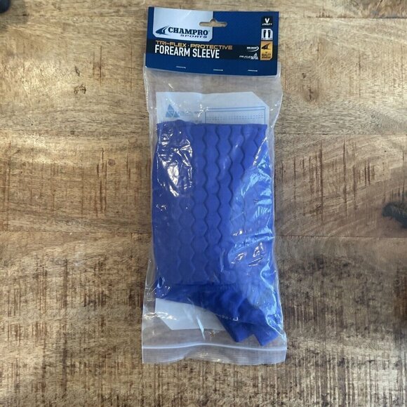 Champro Tri-Flex Compression Fit Padded Forearm Sleeves, All-Sports Blue Varsity - Picture 2 of 9